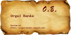 Orgel Benke névjegykártya